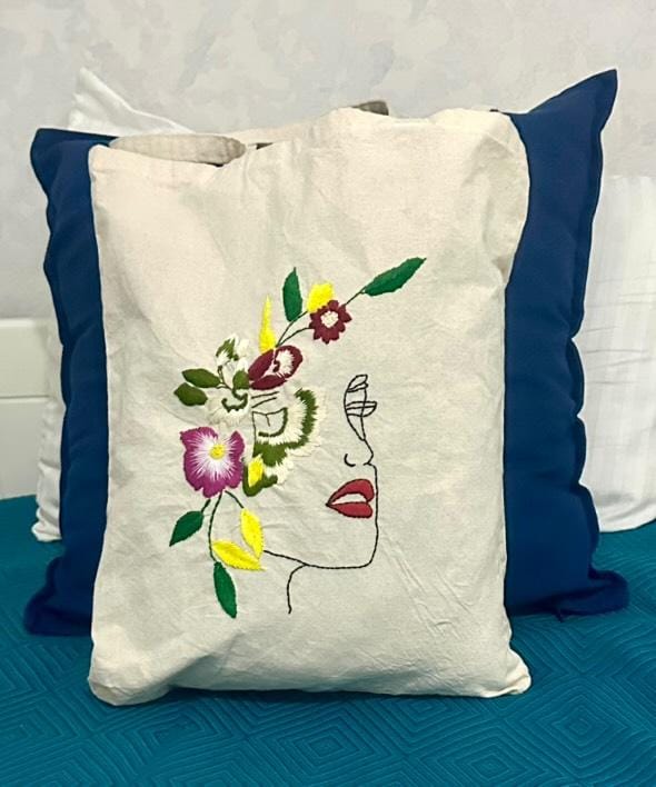 Custom minimalist embroidered bag