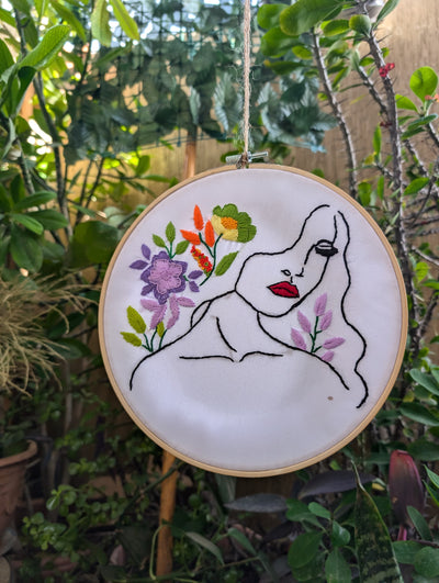 Hand-Embroidered Minimalist Art